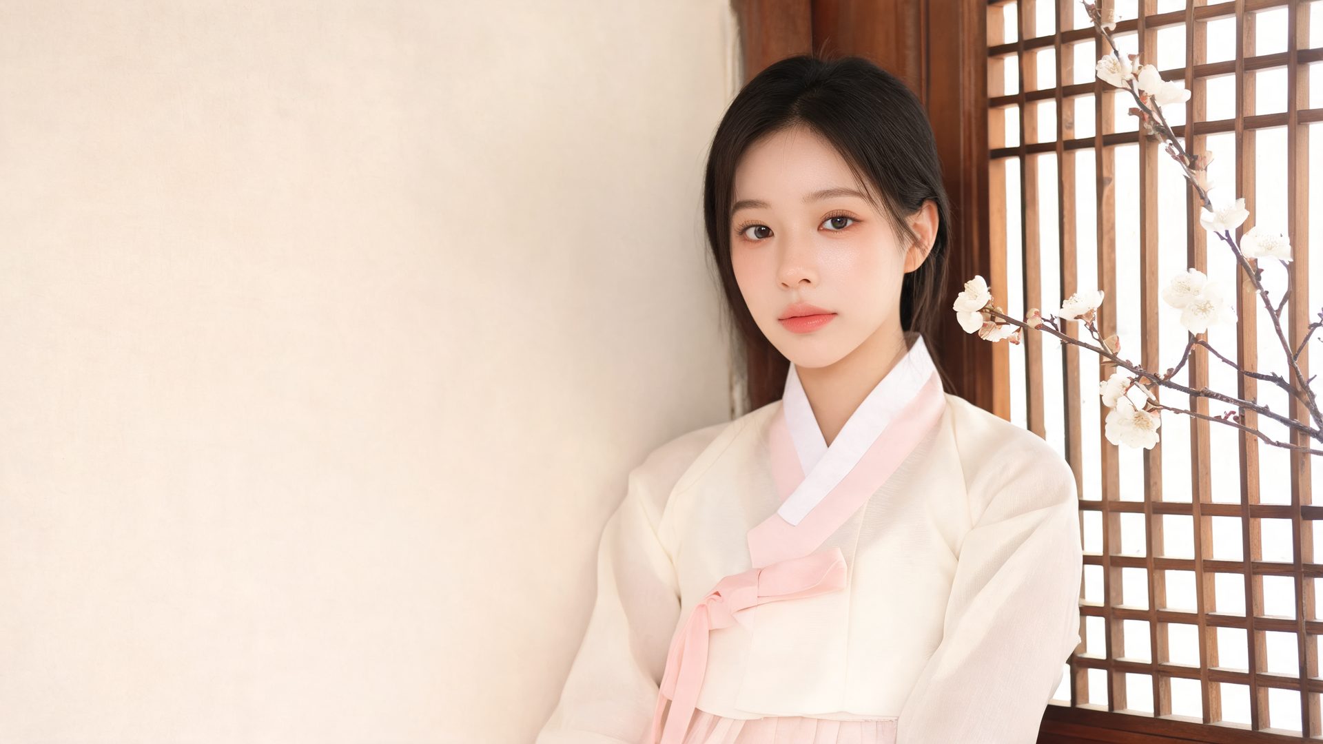 Korean makeup and traditional hanbok by Noona Studio